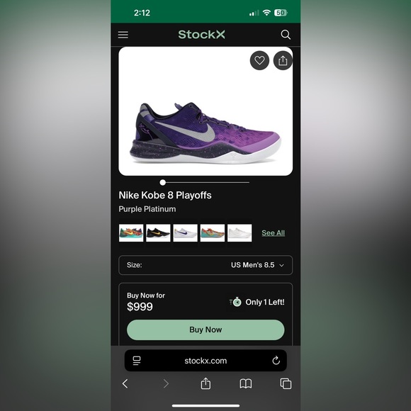 Nike Men’s Kobe 8 purple gradient - size 8.5 - Picture 5 of 5